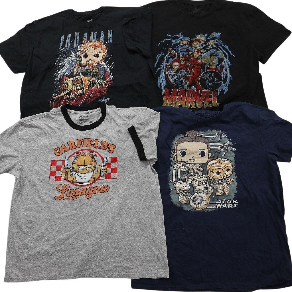 古着卸 まとめ売り キャラクター Tシャツ 16枚セット ( メンズ XL ) スターウォーズ マーベル ディズニー ミッキー 中古 古着 NE8047
