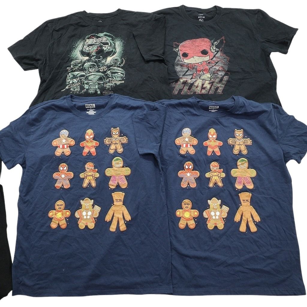 古着卸 まとめ売り キャラクター Tシャツ 16枚セット ( メンズ XL ) スターウォーズ マーベル ディズニー ミッキー 中古 古着 NE8047