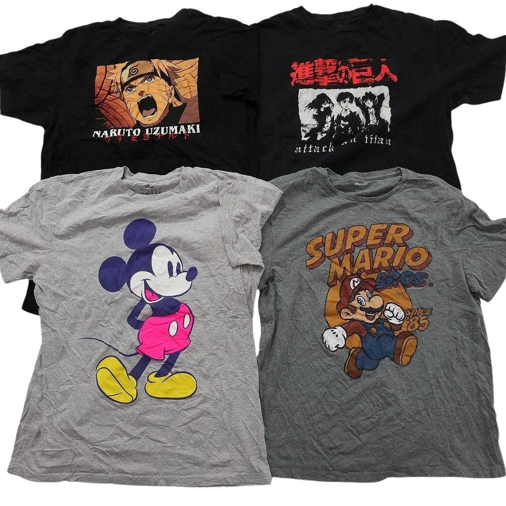 古着卸 まとめ売り キャラクター Tシャツ 16枚セット ( メンズ L ) ディズニー ミッキー マリオ マーベル スパイダーマン 中古 古着 NE8050 古着卸 まとめ売り キャラクター Tシャツ 16枚セット ( メンズ L ) ディズニー ミッキー マリオ マーベル スパイダーマン 中古 古着 NE8050
