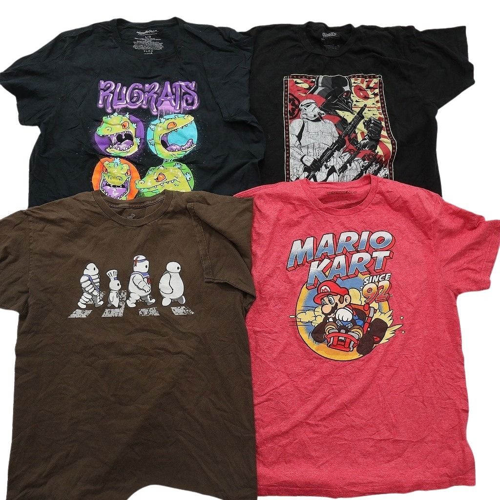 古着卸 まとめ売り キャラクター Tシャツ 16枚セット ( メンズ L ) ディズニー ミッキー マリオ マーベル スパイダーマン 中古 古着 NE8050 古着卸 まとめ売り キャラクター Tシャツ 16枚セット ( メンズ L ) ディズニー ミッキー マリオ マーベル スパイダーマン 中古 古着 NE8050