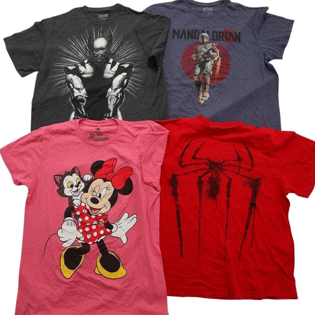 古着卸 まとめ売り キャラクター Tシャツ 16枚セット ( メンズ L ) ディズニー ミニー マーベル スパイダーマン ミッキー 中古 古着 NE8051 古着卸 まとめ売り キャラクター Tシャツ 16枚セット ( メンズ L ) ディズニー ミニー マーベル スパイダーマン ミッキー 中古 古着 NE8051