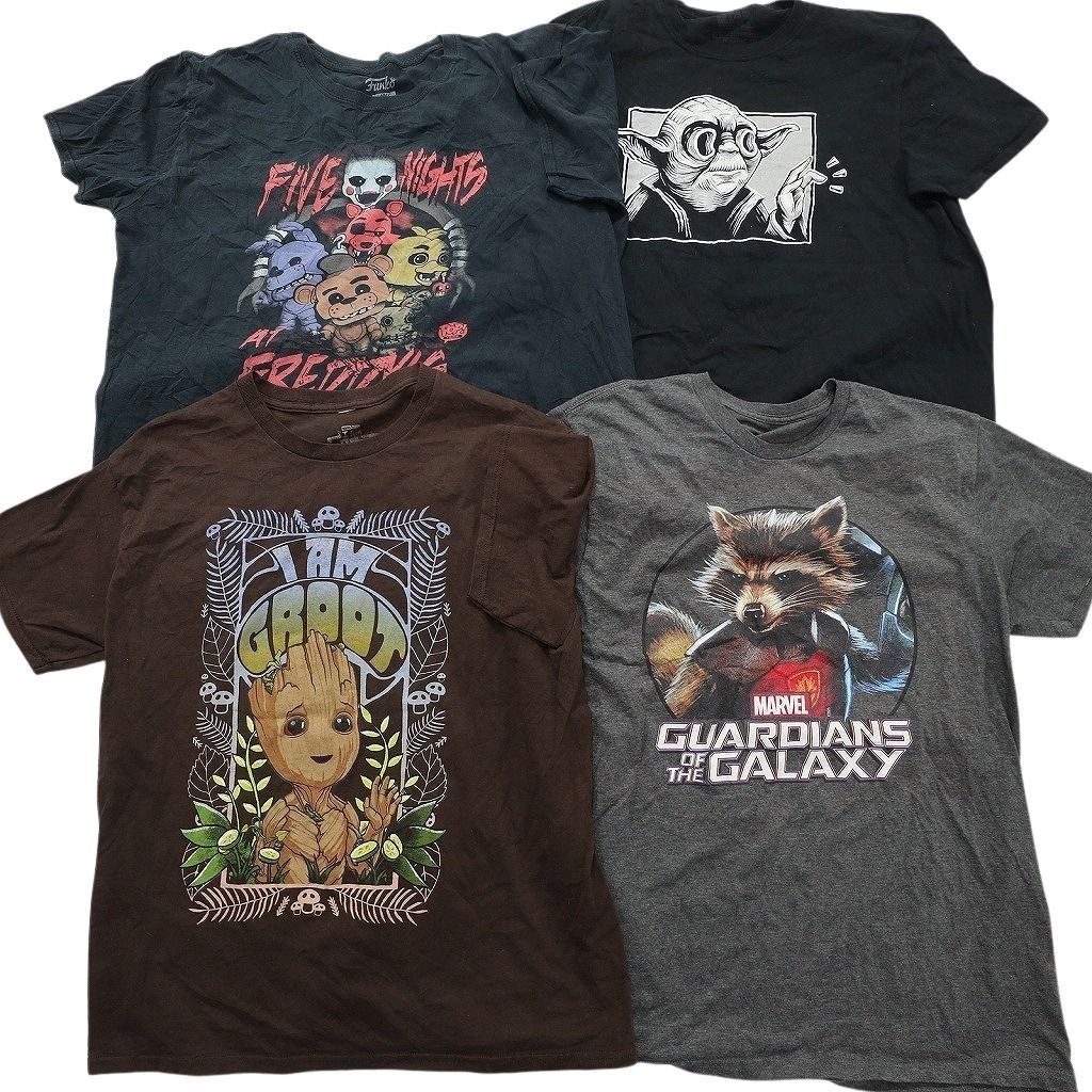 古着卸 まとめ売り キャラクター Tシャツ 16枚セット ( メンズ L ) ディズニー ミッキー ナルト プーさん ドラゴンボール 中古 古着 NE8052