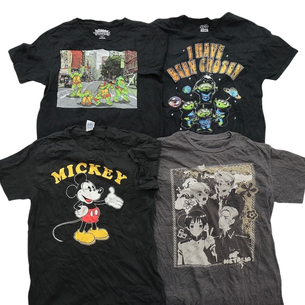古着卸 まとめ売り キャラクター Tシャツ 16枚セット ( メンズ M ) ディズニー ヴィランズ マーベル デッドプール 中古 古着 NE8057