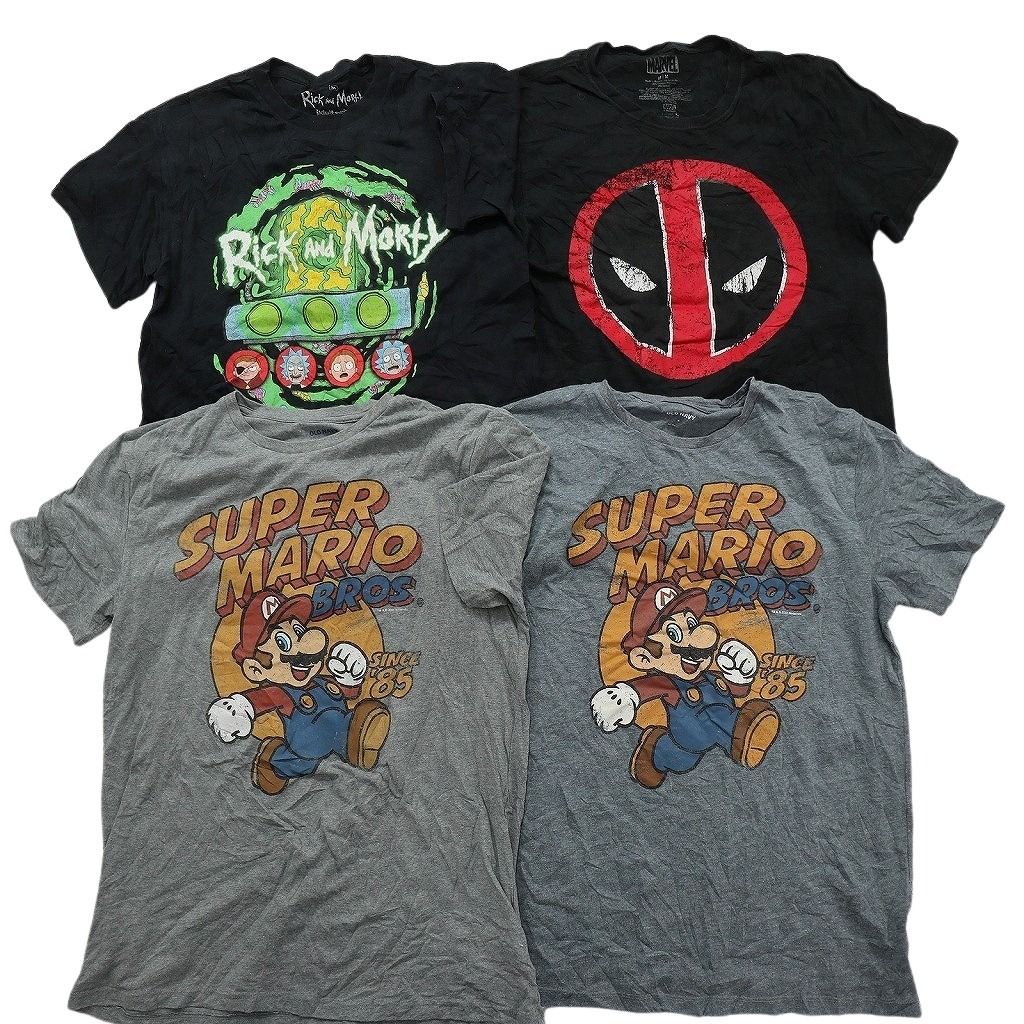 古着卸 まとめ売り キャラクター Tシャツ 16枚セット ( メンズ M ) ディズニー ヴィランズ マーベル デッドプール 中古 古着 NE8057