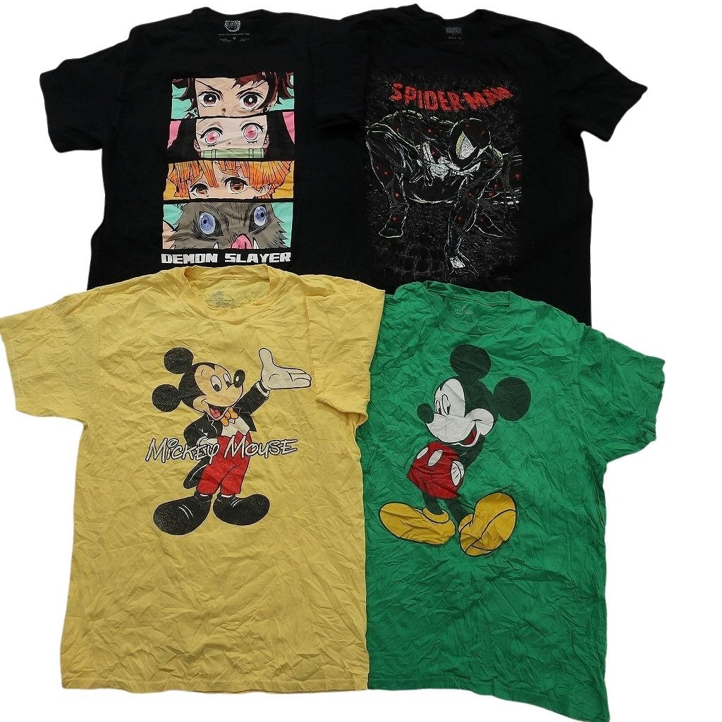 古着卸 まとめ売り キャラクター Tシャツ 16枚セット ( メンズ M ) ディズニー ヴィランズ マーベル デッドプール 中古 古着 NE8057