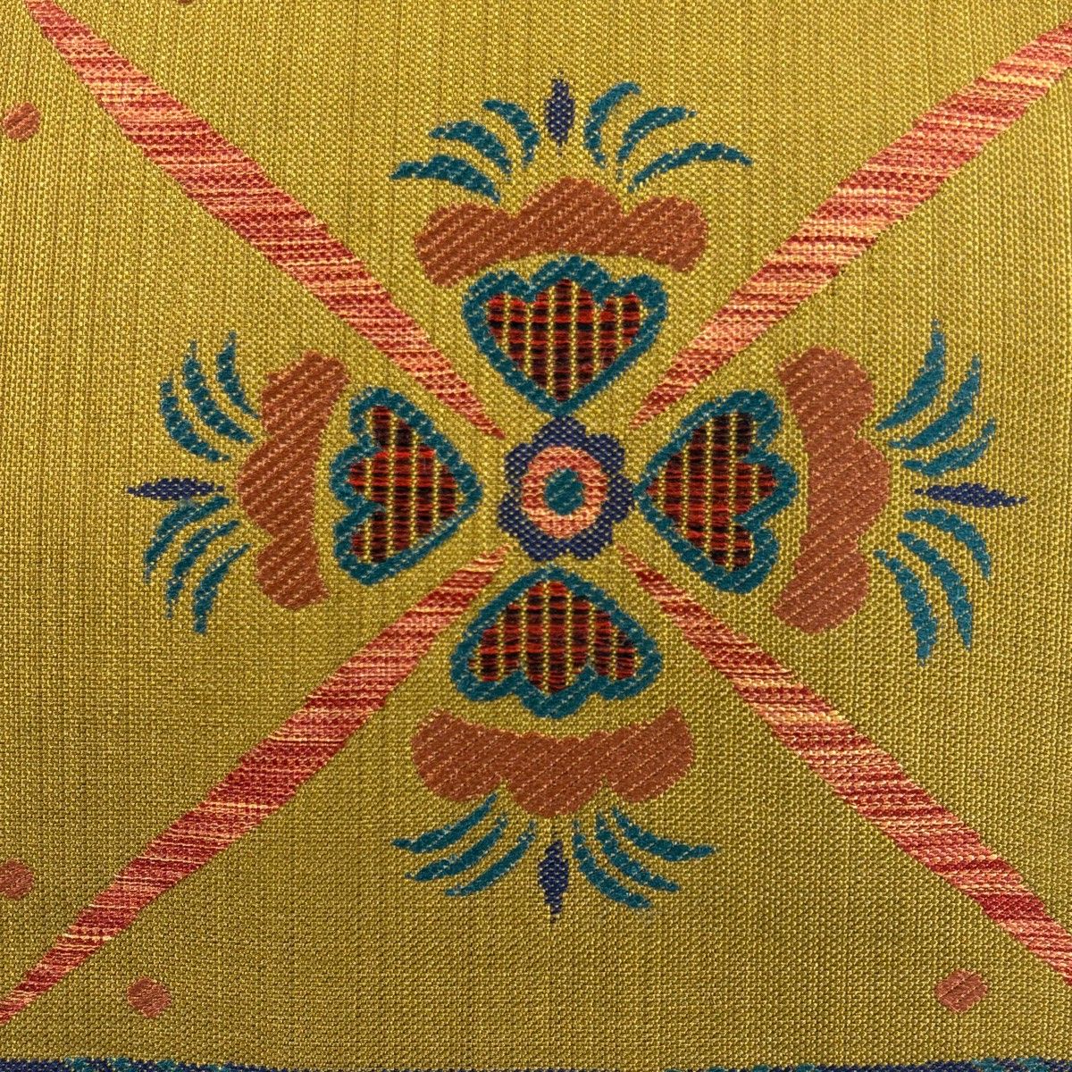 在庫一掃】 袋帯 秀品 幾何学模様 黄土色 六通 正絹 【中古】 - メルカリ