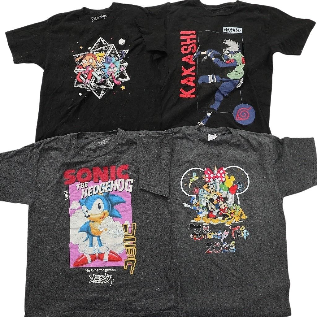 古着卸 まとめ売り キャラクター Tシャツ 16枚セット ( メンズ M ) ディズニー ミッキー ドラゴンボール マリオ 中古 古着 NE8058