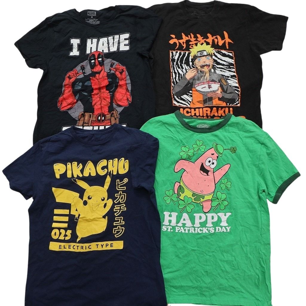 古着卸 まとめ売り キャラクター Tシャツ 16枚セット ( メンズ M ) ドラゴンボール スヌーピー ナルト スポンジボブ 中古 古着 NE8060 古着卸 まとめ売り キャラクター Tシャツ 16枚セット ( メンズ M ) ドラゴンボール スヌーピー ナルト スポンジボブ 中古 古着 NE8060