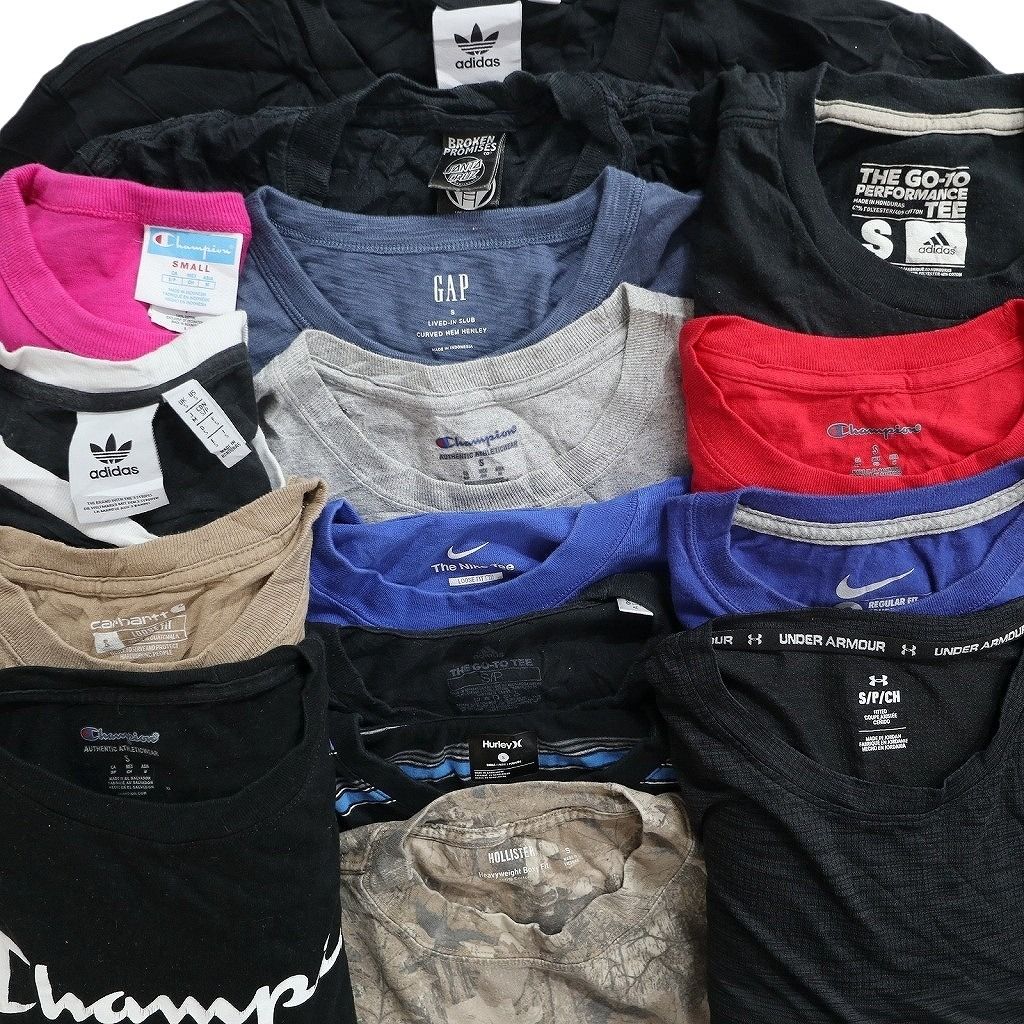 古着卸 まとめ売り ブランドMIX Tシャツ 16枚セット ( メンズ S ) GAP カーハート ホリスター ナイキ チャンピオン 中古 古着 NE8062