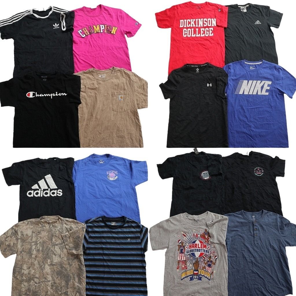 古着卸 まとめ売り ブランドMIX Tシャツ 16枚セット ( メンズ S ) GAP カーハート ホリスター ナイキ チャンピオン 中古 古着 NE8062