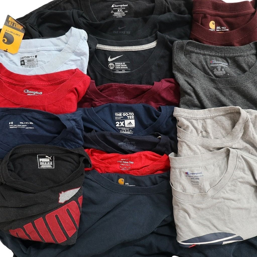 古着卸 まとめ売り ブランドMIX Tシャツ 16枚セット ( メンズ 2XL/3XL/4XL ) カーハート ジョーダン ナイキ アディダス 中古 古着 NE8063 古着卸 まとめ売り ブランドMIX Tシャツ 16枚セット ( メンズ 2XL/3XL/4XL ) カーハート ジョーダン ナイキ アディダス 中古 古着 NE8063
