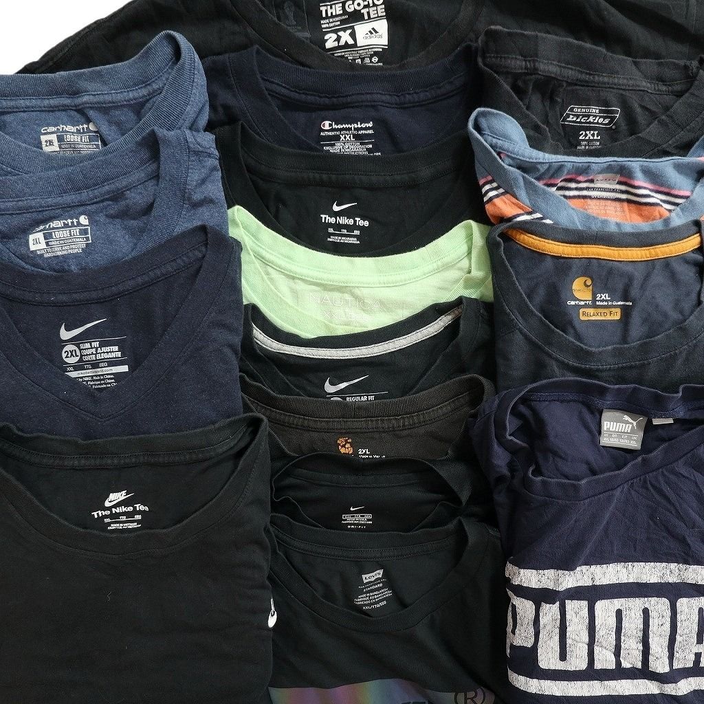 古着卸 まとめ売り ブランドMIX Tシャツ 16枚セット ( メンズ 2XL ) カーハート ディッキーズ リーバイス ナイキ プーマ 中古 古着 NE8064