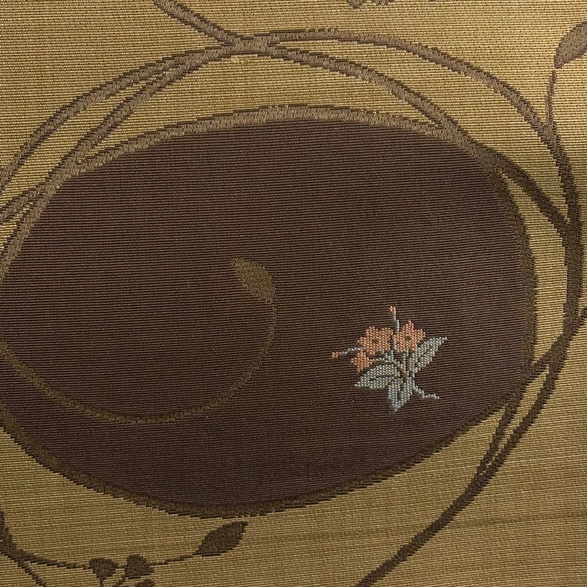 在庫一掃】 袋帯 秀品 唐草 草花 茶色 六通 正絹 【中古】 - メルカリ