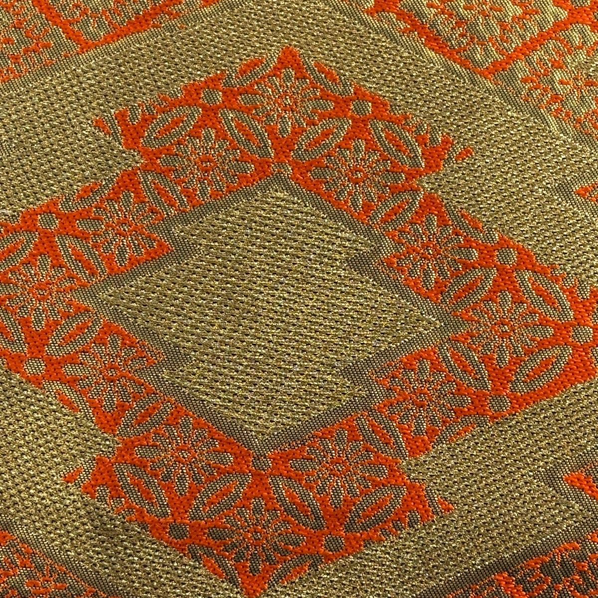 在庫一掃】 【美品】 袋帯 秀品 川島織物 落款 松皮菱 花菱 金糸 箔 在庫一掃】 【美品】 袋帯 秀品 川島織物 落款 松皮菱 花菱 金糸 箔