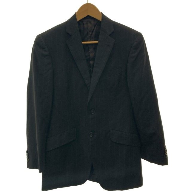 【中古】　Paul Smith　テーラードジャケット　ウールジャケット　ストライプ　シングルボタン　日本製　古着　/1156