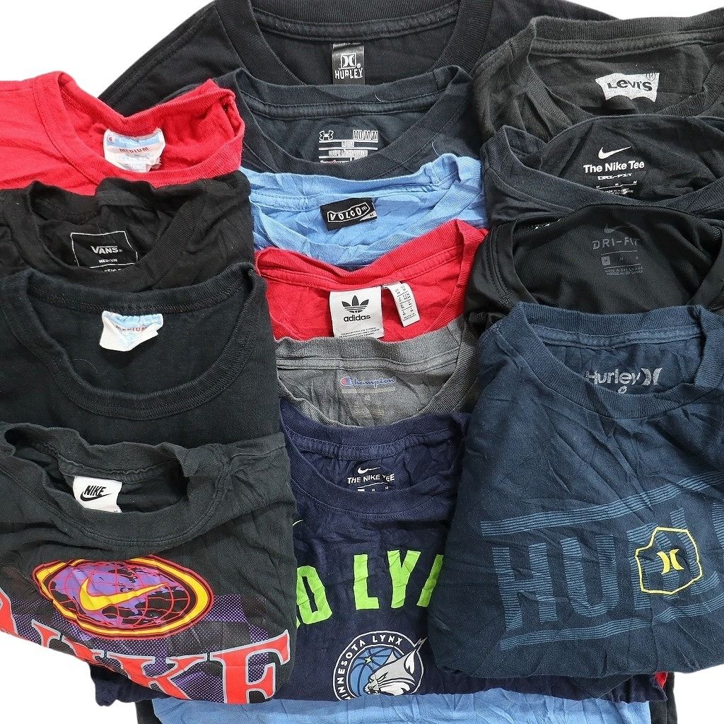古着卸 まとめ売り ブランドMIX Tシャツ 14枚セット ( メンズ M ) リーバイス ナイキ アディダス チャンピオン 中古 古着 NE8065