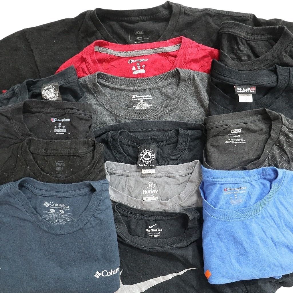 古着卸 まとめ売り ブランドMIX Tシャツ 14枚セット ( メンズ M ) コロンビア スラッシャー リーバイス ナイキ VANS 中古 古着 NE8066