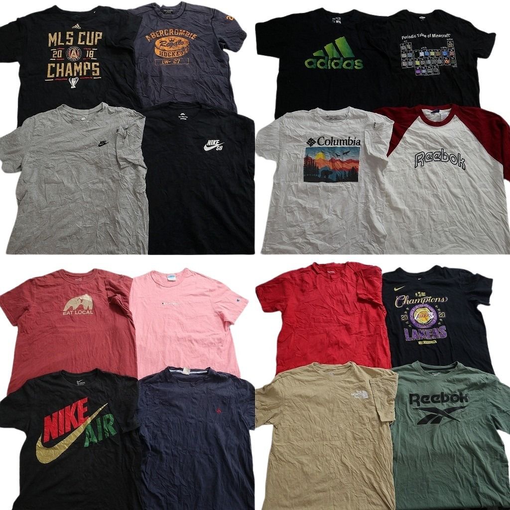 古着卸 まとめ ブランドMIX Tシャツ 16枚セット ( メンズ XL ) パタゴニア コロンビア シュプリーム オールドネイビー 中古 古着 NE8072