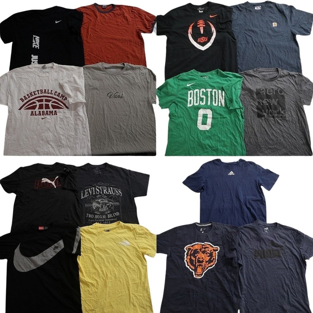 古着卸 まとめ売り ブランドMIX Tシャツ 15枚セット ( メンズ L/XL ) ノースフェイス カーハート オールドネイビー 中古 古着 NE8073