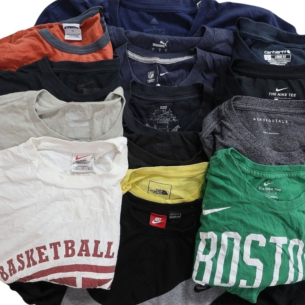 古着卸 まとめ売り ブランドMIX Tシャツ 15枚セット ( メンズ L/XL ) ノースフェイス カーハート オールドネイビー 中古 古着 NE8073 古着卸 まとめ売り ブランドMIX Tシャツ 15枚セット ( メンズ L/XL ) ノースフェイス カーハート オールドネイビー 中古 古着 NE8073