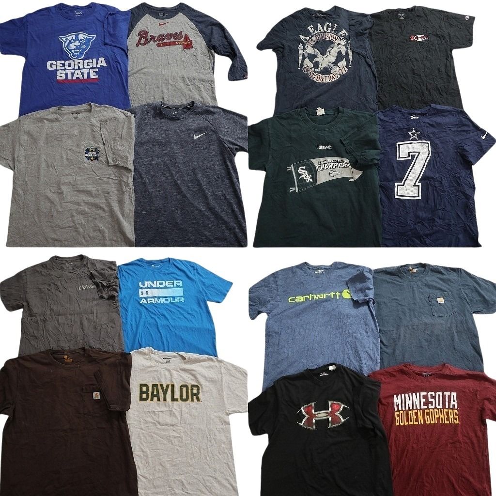 古着卸 まとめ売り ブランドMIX Tシャツ 16枚セット ( メンズ L ) カーハート カベラス ナイキ チャンピオン 中古 古着 NE8075