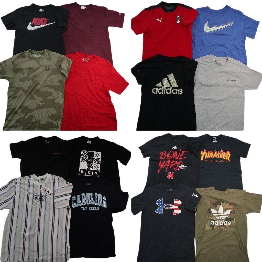 古着卸 まとめ売り 半袖Tシャツ 16枚セット (メンズ S ) マルチカラー ワンポイント カモ柄 NA2820 1円スタート