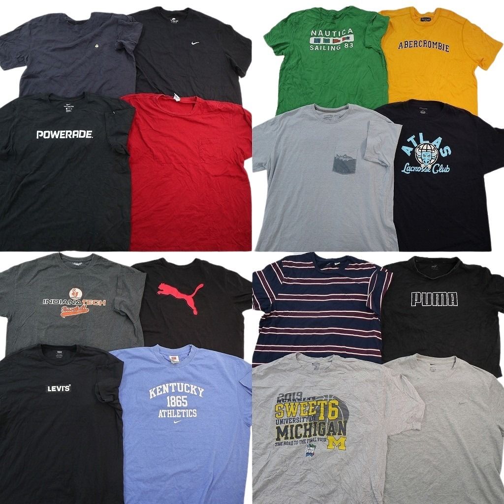 古着卸 まとめ売り ブランドMIX Tシャツ 16枚セット ( メンズ XL/2XL ) パタゴニア リーバイス オールドネイビー ナイキ 中古 古着 NE8084