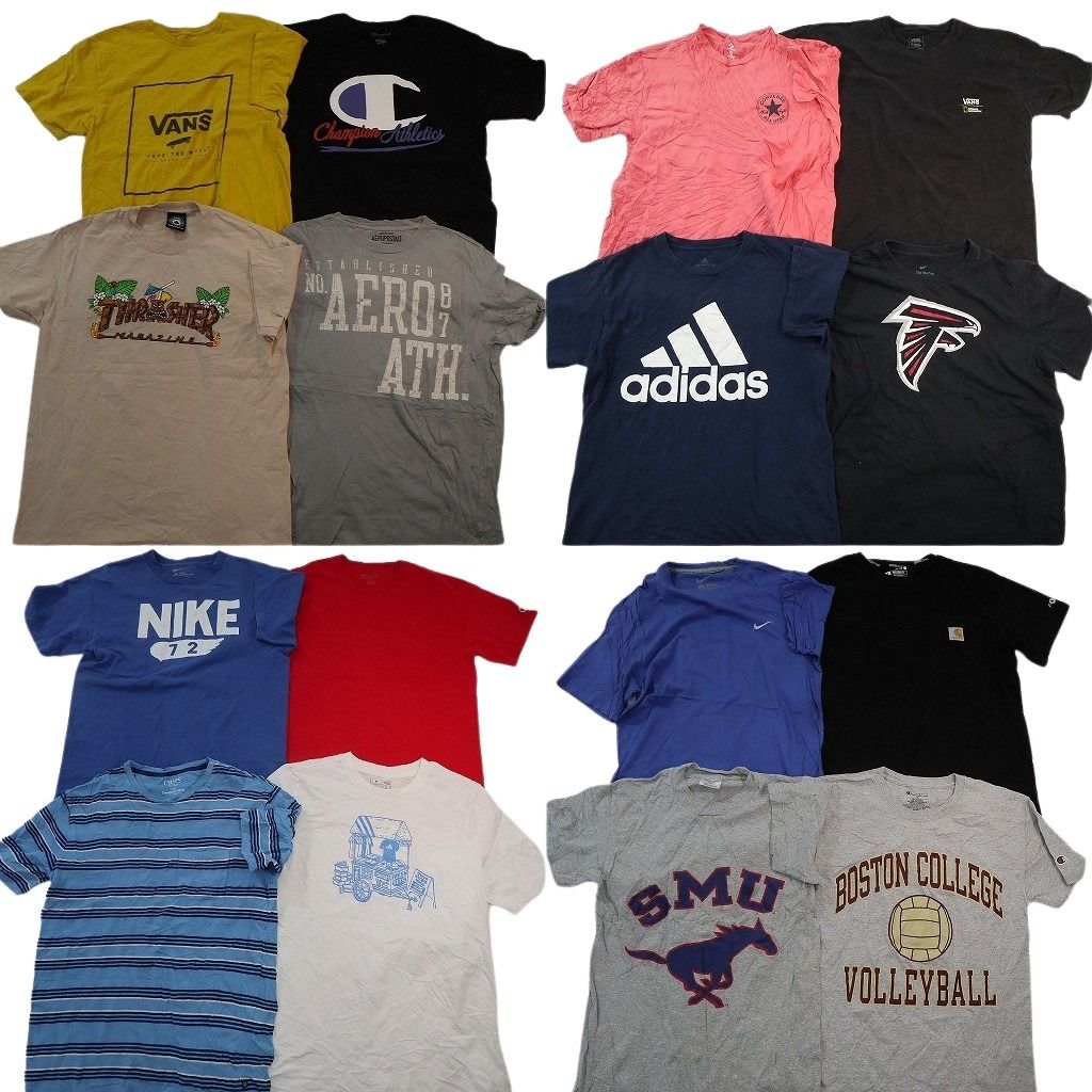 古着卸 まとめ売り ブランドMIX Tシャツ 16枚セット ( メンズ S/M ) カーハート スラッシャー ナイキ アディダス 中古 古着 NE8090