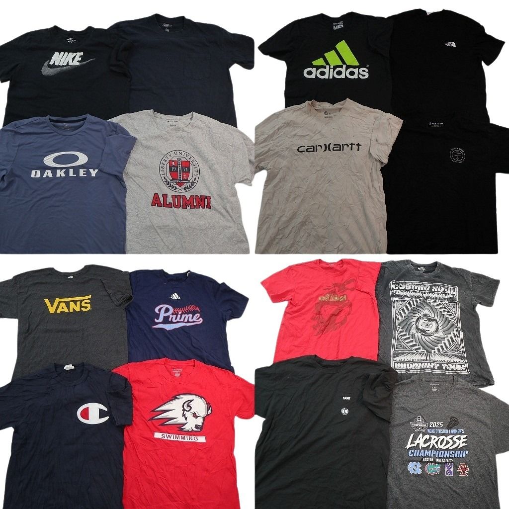 古着卸 まとめ売り ブランドMIX Tシャツ 16枚セット ( メンズ M/L ) ノースフェイス カーハート ディッキーズ オークリー 中古 古着 NE8091