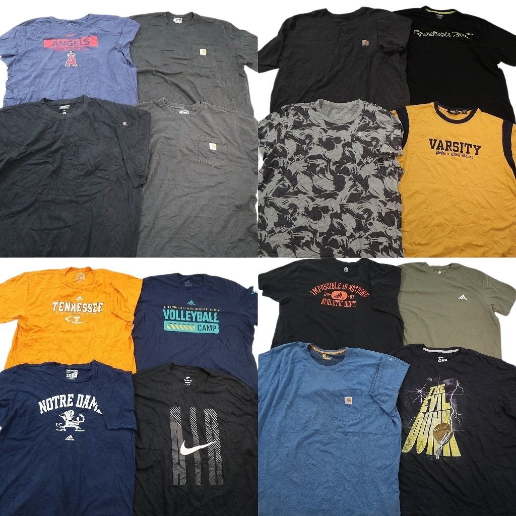 古着卸 まとめ売り ブランドMIX Tシャツ 16枚セット ( メンズ 2XL/3XL/5XL ) カーハート ディッキーズ エディーバウアー 中古 古着 NE8092