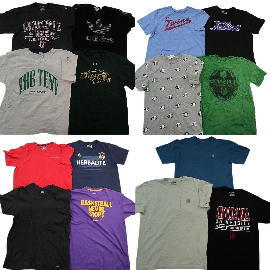 古着卸 まとめ売り ブランドMIX Tシャツ 15枚セット ( メンズ M ) カーハート カルバンクライン ナイキ アディダス 中古 古着 NE8094