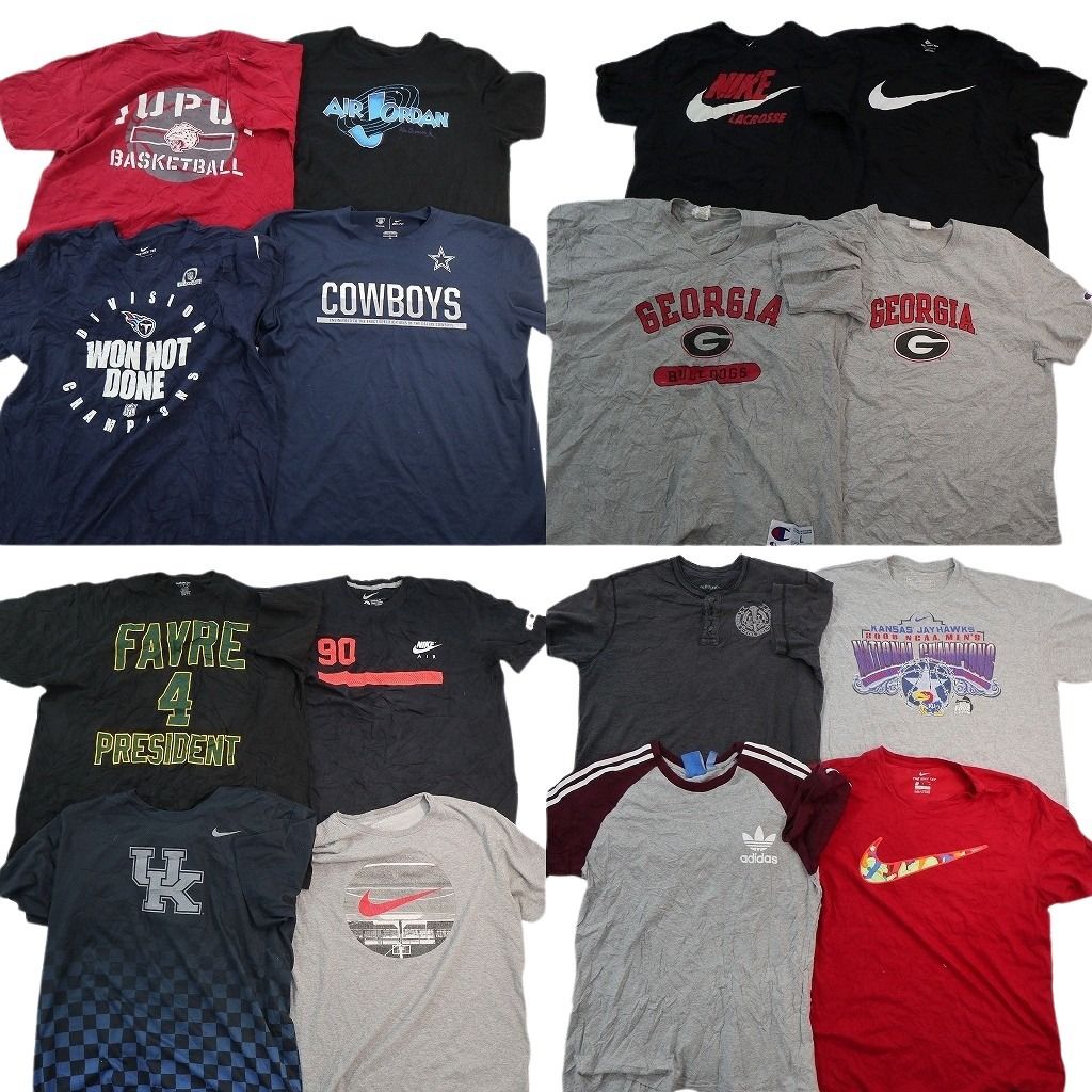 古着卸 まとめ売り ブランドMIX Tシャツ 16枚セット ( メンズ L ) ジョーダン オールドネイビー ナイキ アディダス 中古 古着 NE8098