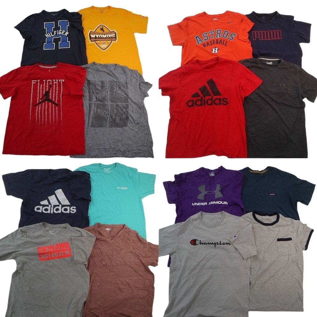 古着卸 まとめ売り ブランドMIX Tシャツ 16枚セット ( メンズ L ) パタゴニア コロンビア ジョーダン オールドネイビー 中古 古着 NE8099