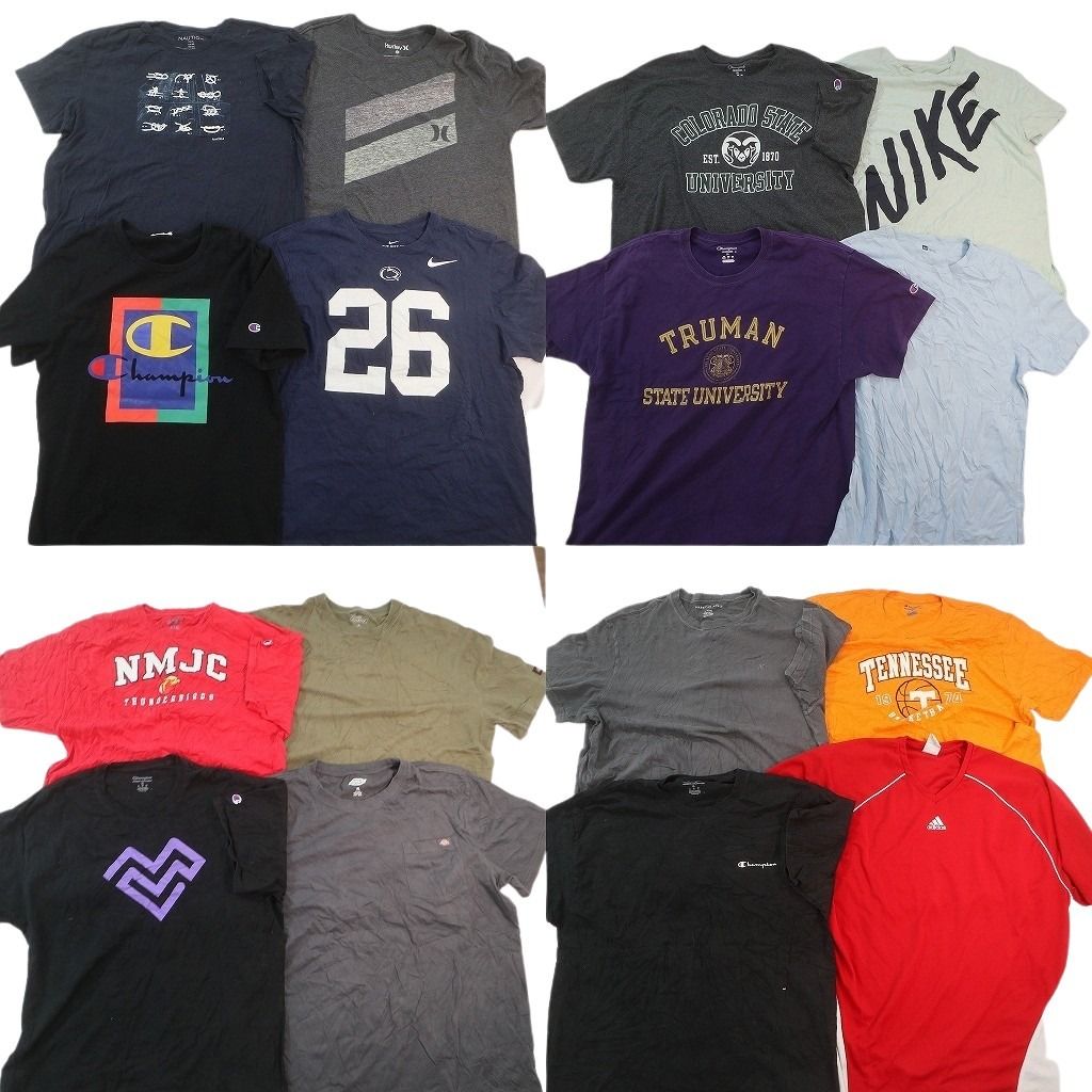 古着卸 まとめ売り ブランドMIX Tシャツ 16枚セット ( メンズ L/XL ) ディッキーズ ノーティカ チャンピオン ナイキ 中古 古着 NE8100
