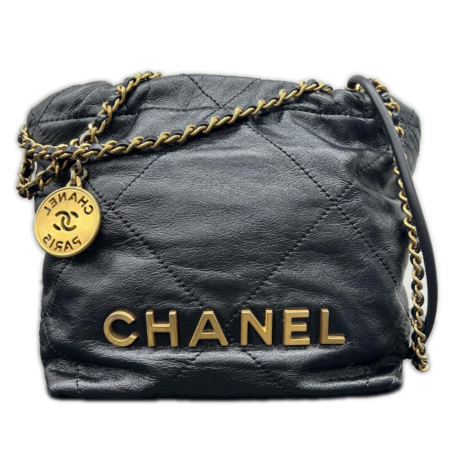 CHANEL 極美品 シャネル22 2way ミニハンドバッグ チェーンショルダー