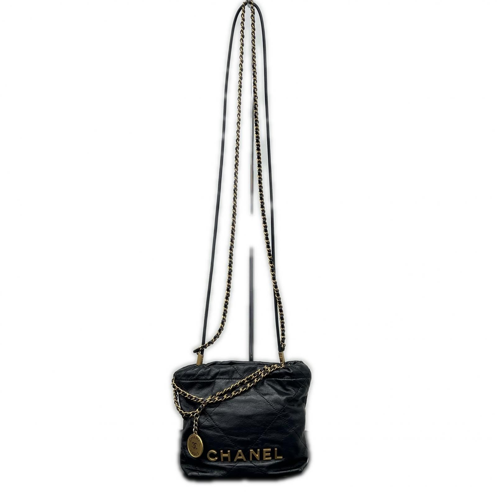 CHANEL 極美品 シャネル22 2way ミニハンドバッグ チェーンショルダー 