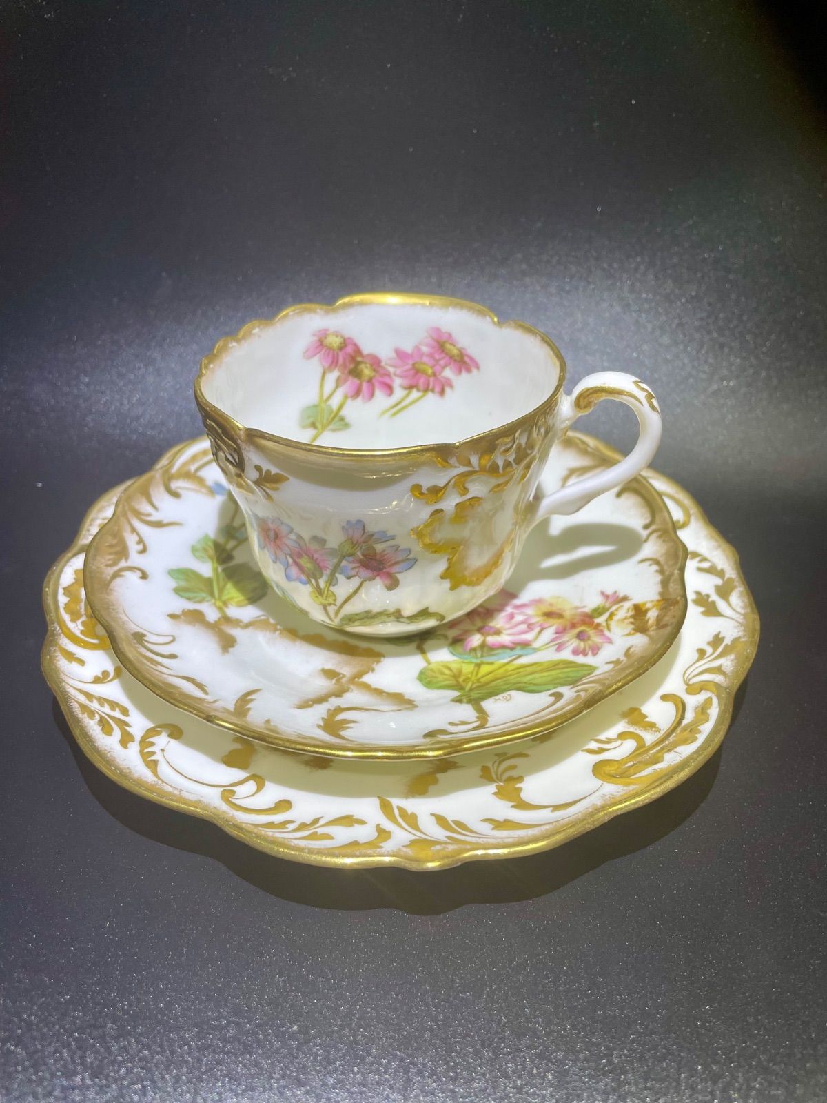 George Jones & Sons Crescent China Antique Trio Cup Saucer Plate