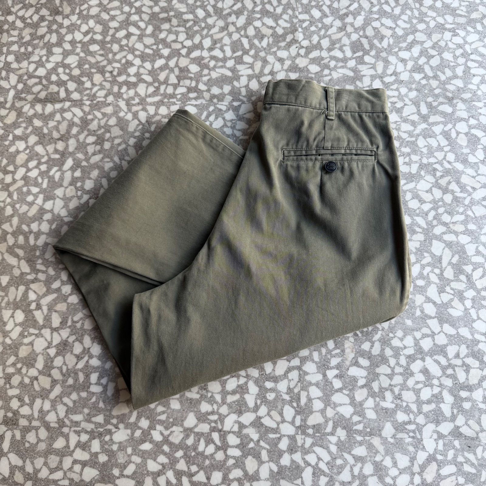 STUSSY / 80’s- troousers chino size 29 オールドステュシー　チノパンツ　黒タグ　ストリート　sk8 ユニセックス　B系 カーキ　ショーンステューシー　当時もの