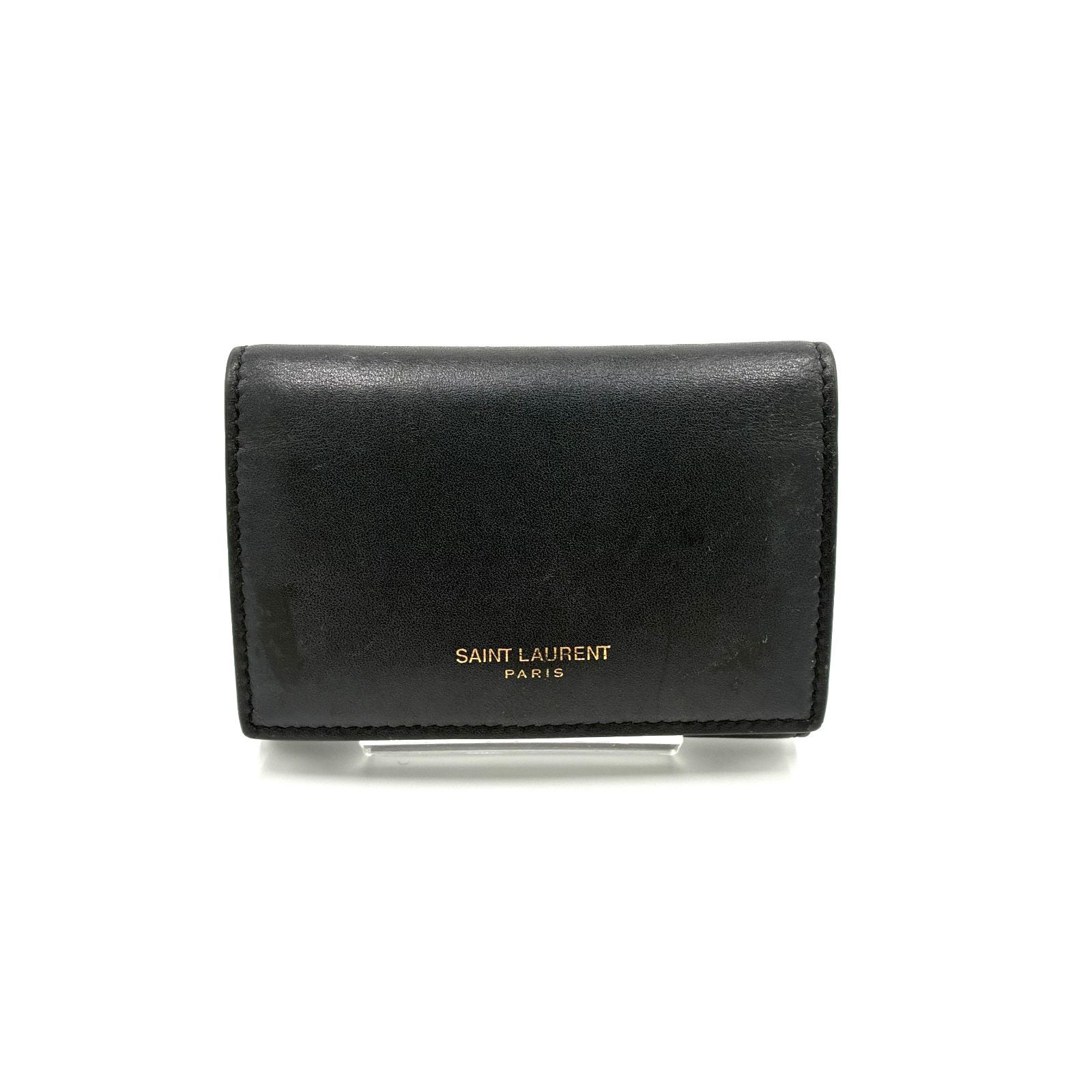 サンローラン パリ キーケース グレインレザー ブラック ゴールド SAINT LAURENT PARIS Key Case Black Leather Gold