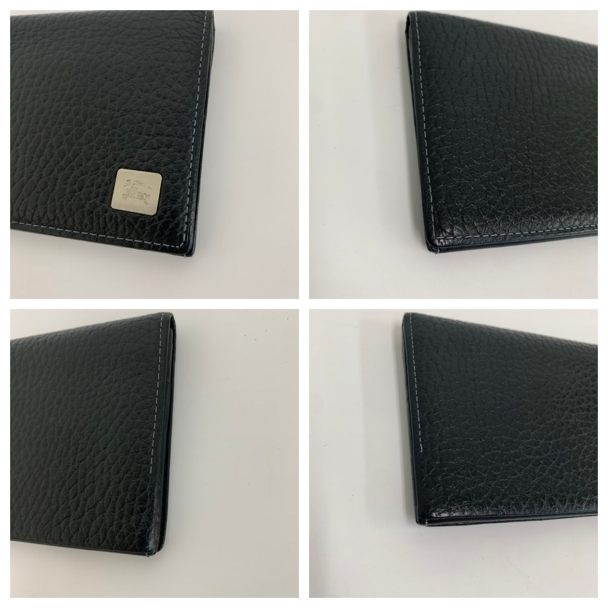 未使用　BURBERRY バーバリー　レザー長財布　ブラック　黒　ロゴプレート 美品】BURBERRY バーバリー 長財布 レザー 黒 ロゴプレート - メルカリ