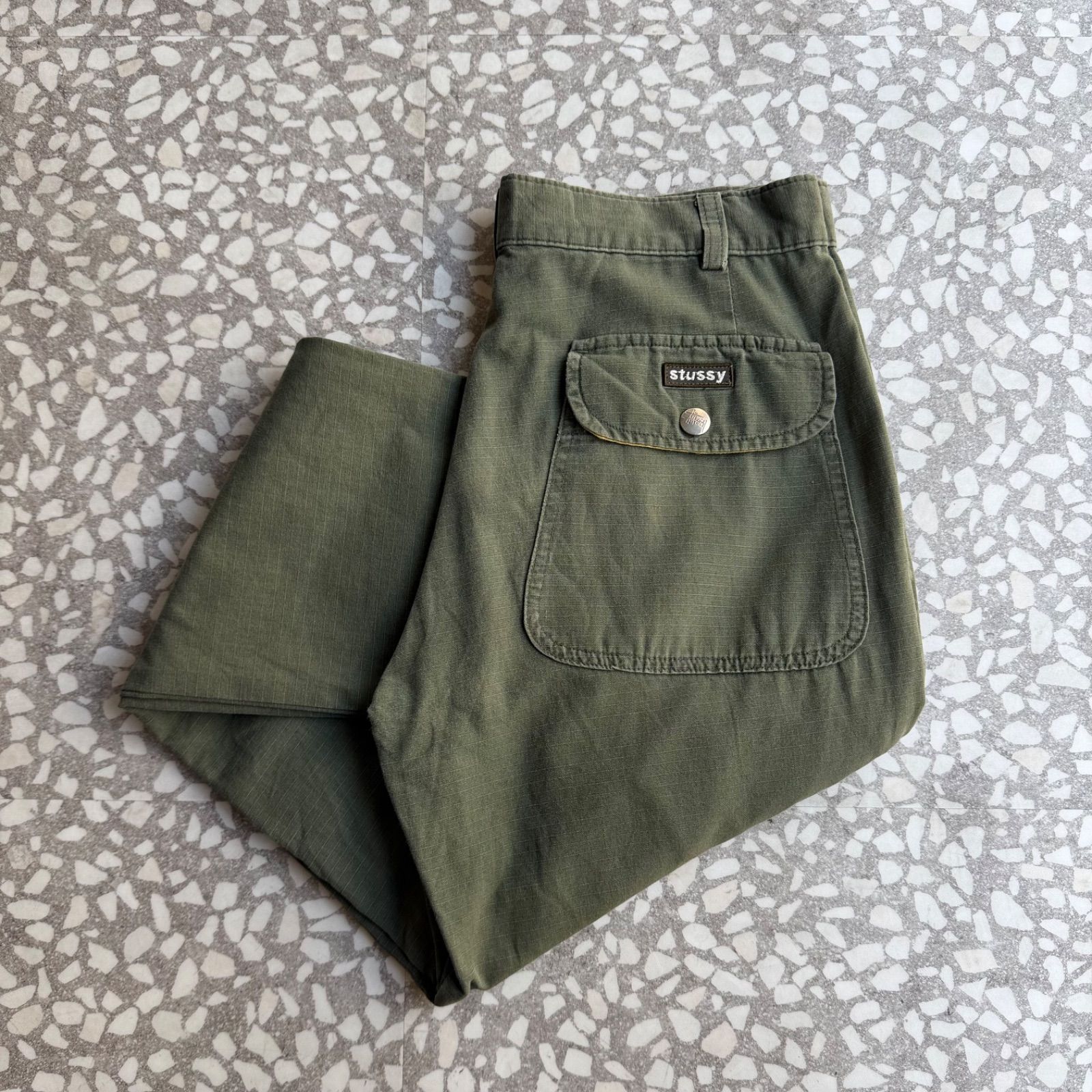 STUSSY / 90’s usa製 military pants 30 オールドステュシー　ワイド　ストリート　バギー sk8 ユニセックス　B系　アメリカ製　ミリタリー 軍パン 当時もの　vintage
