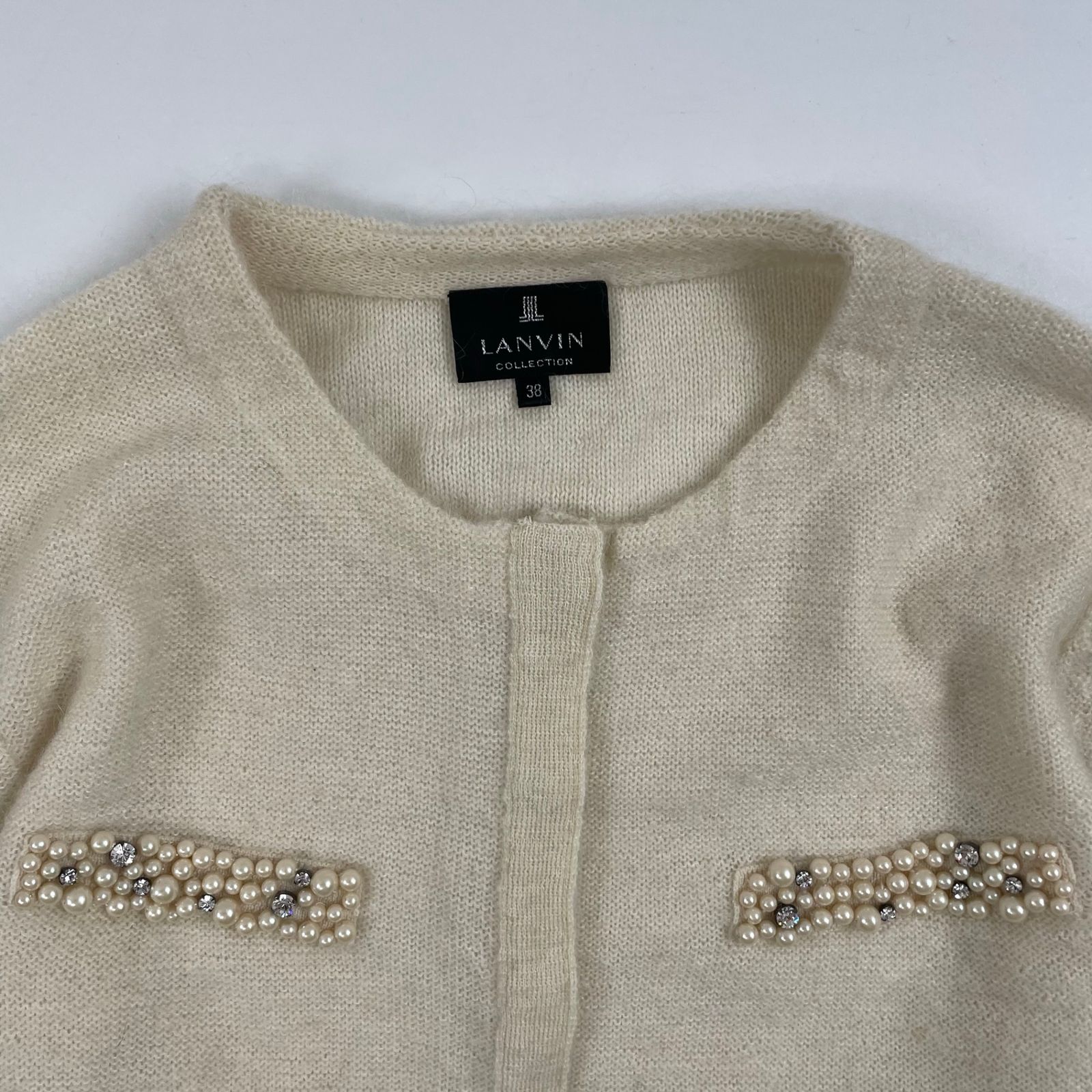 LANVIN COLLECTION / モヘヤMIXビジューカーディガン SIZE:38 - メルカリ