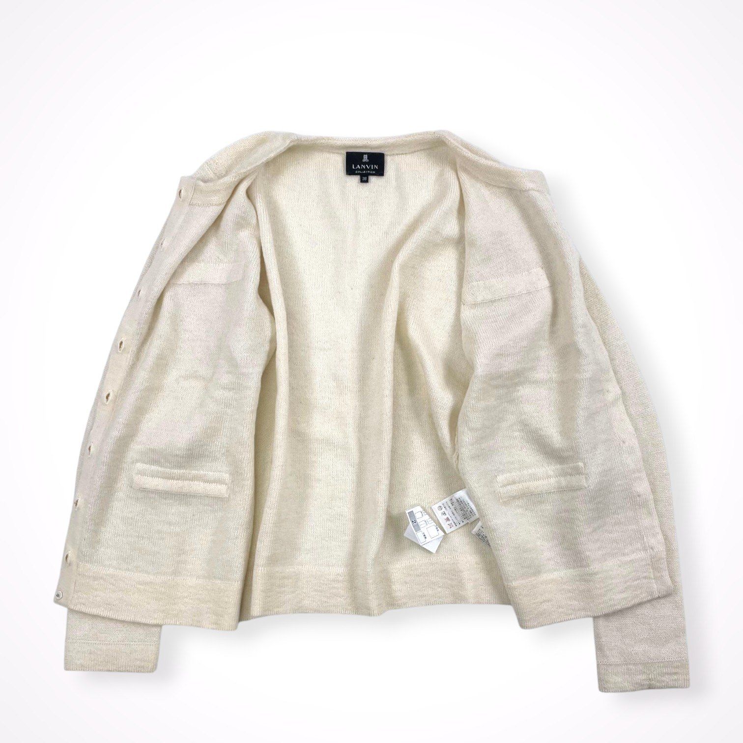 LANVINコレクション　３８　カーディガン　モヘア　アルパカ混 LANVIN COLLECTION / モヘヤMIXビジューカーディガン SIZE:38 - メルカリ