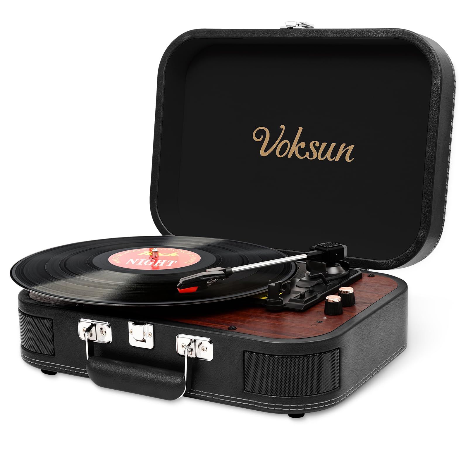 VOKSUN レコードプレーヤー Bluetooth送信と受信 USB録音可能 外部