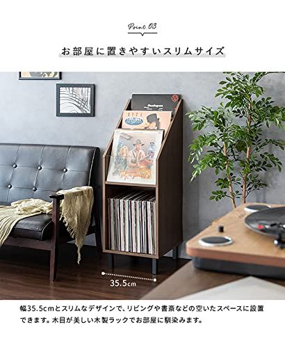 宮武製作所(Miyatake Seisakujyo) レコードラック Calmato（カルマート） 木目調 幅35.5×奥行き35.5×高さ100cm ディスプレイ RK-1000 ブラウンts 49c41b8c