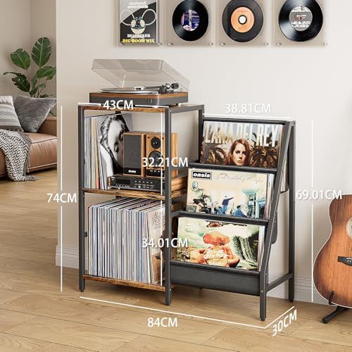 レコード収納ラック、3段レコードラック、200枚のレコードを収納でき、レコードプレーヤーの収納に適していますts fd120b21 レコード収納ラック、3段レコードラック、200枚のレコードを収納でき、レコードプレーヤーの収納に適していますts fd120b21