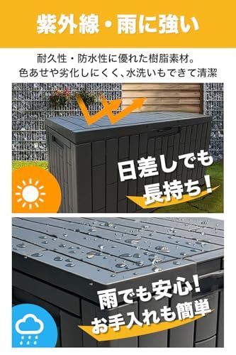 【LIFE GARAGE】 収納ボックス 屋外 113L 防水 座れる ベンチストッカー 【耐荷重100kg/鍵穴付】 2WAY コンテナボックス ゴミ箱 宅配ボックス 小型 物置 ベランダ 30ガロンts 813f117c
