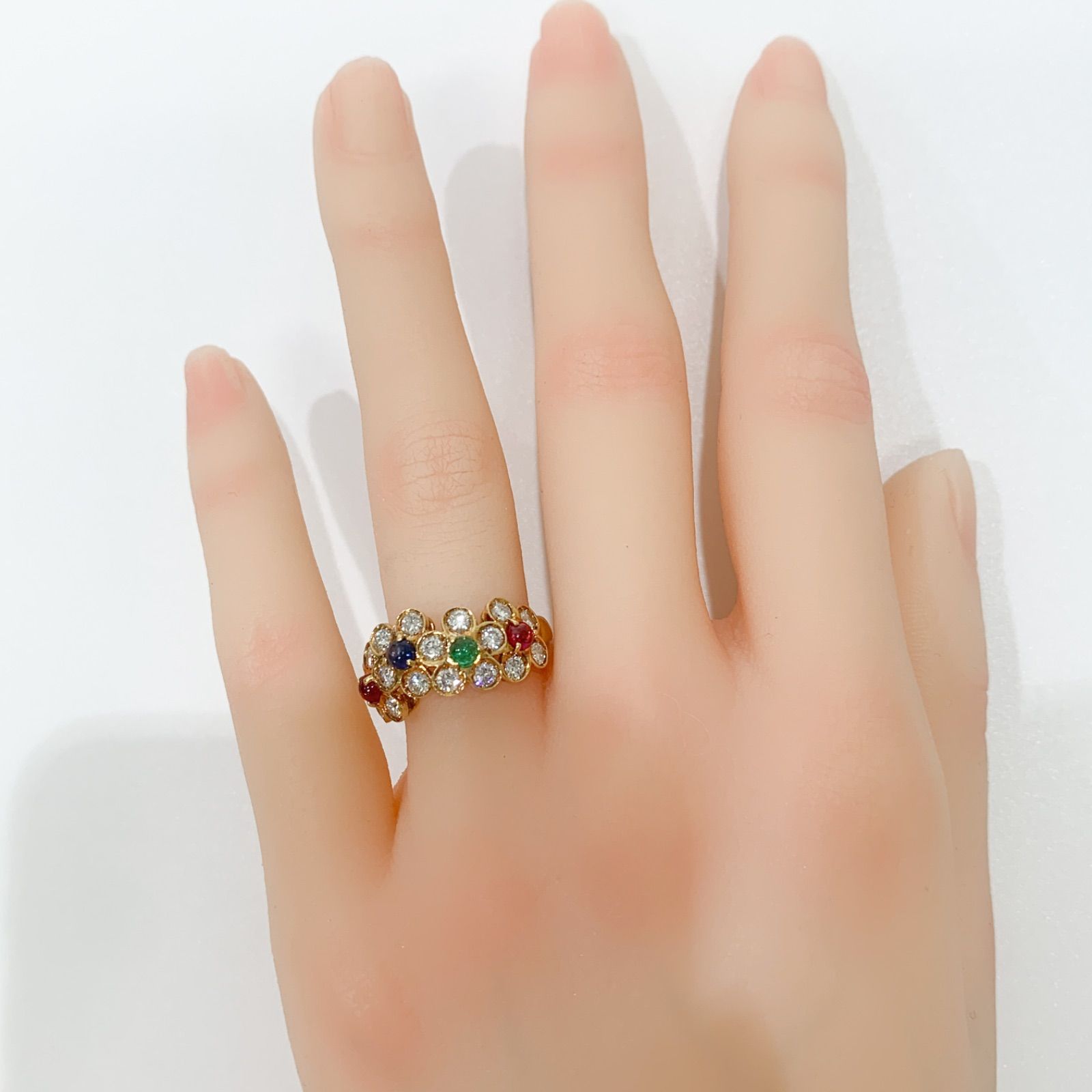 Dior クリスチャンディオール K18YG リング ルビー ダイヤ