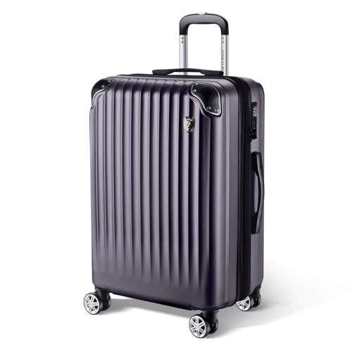 [New Trip] スーツケース キャリーケース 拡張機能付き 機内持ち込み 軽量 大型 S／M／Lサイズ キャリーバッグ 耐衝撃 大容量 ファスナータイプ 静音 ダブルキャスター TSAロック 海外 旅行 ビジネス 出張 (ダックパープル、Lサイズ：7 1