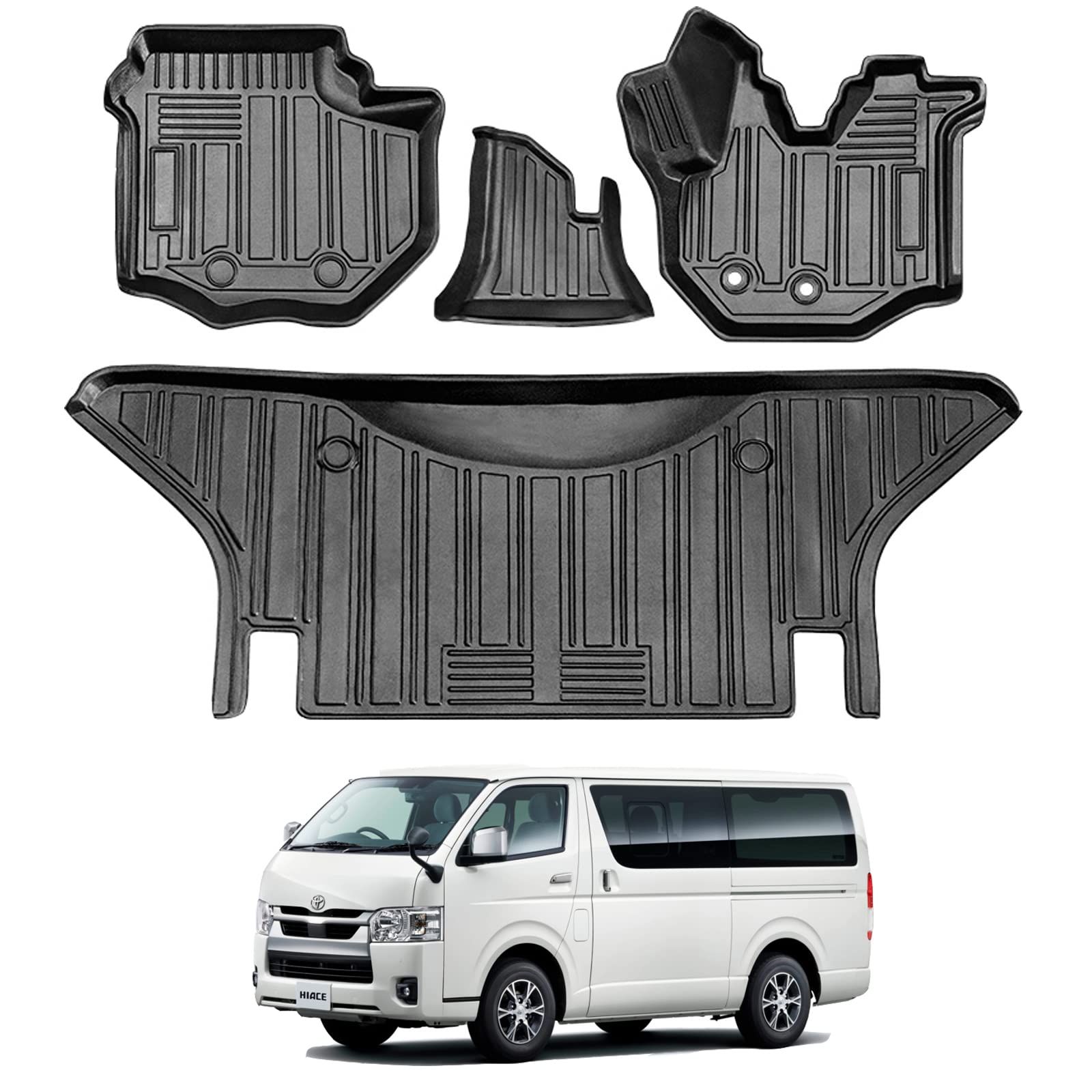トヨタ ハイエース 200系 3Dフロアマット HIACE TRH KDH2系 1／2／3／4／5型 立体フロアマット オートマ用 前席 2列目 TPE素材 カスタムパーツ 防水 滑り防止 耐汚れ 消臭／抗菌効果 車種専用設計 取付簡単 保護パーツ カー用 0